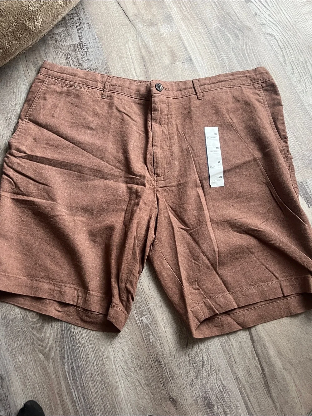 Goodfellow & Co Flat-Front Shorts in Rust
